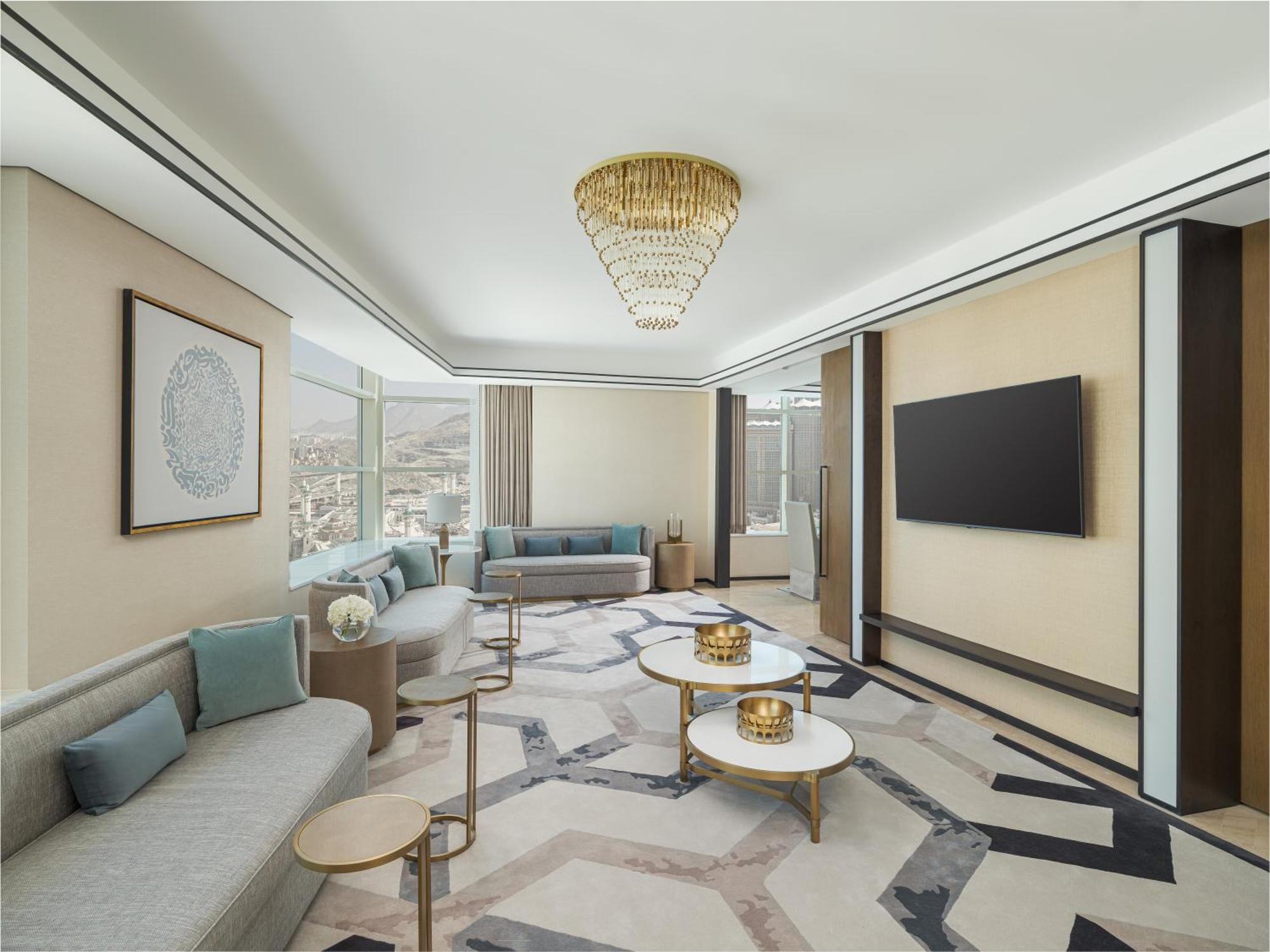Address Jabal Omar Makkah Lejlighedshotel Mekka Eksteriør billede The living room of a Presidential Suite